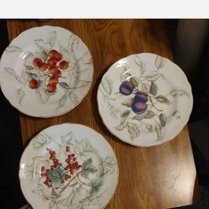 VTG Charter Club Casuals "Summer Grove 9" Salad Plates Flowers & Fruit Set of 14